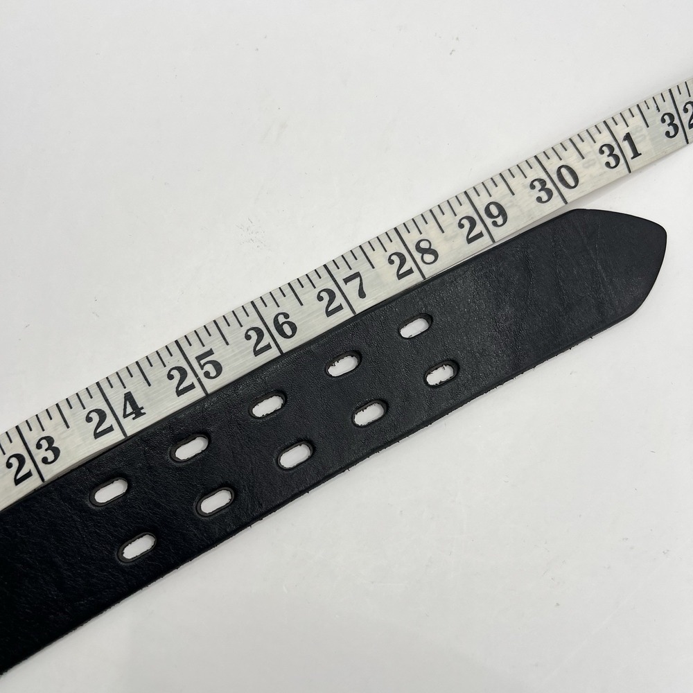 VTG 90s Compagnie Internationale Express Leather Belt S Black Two Prong Buckle - Picture 8 of 9
